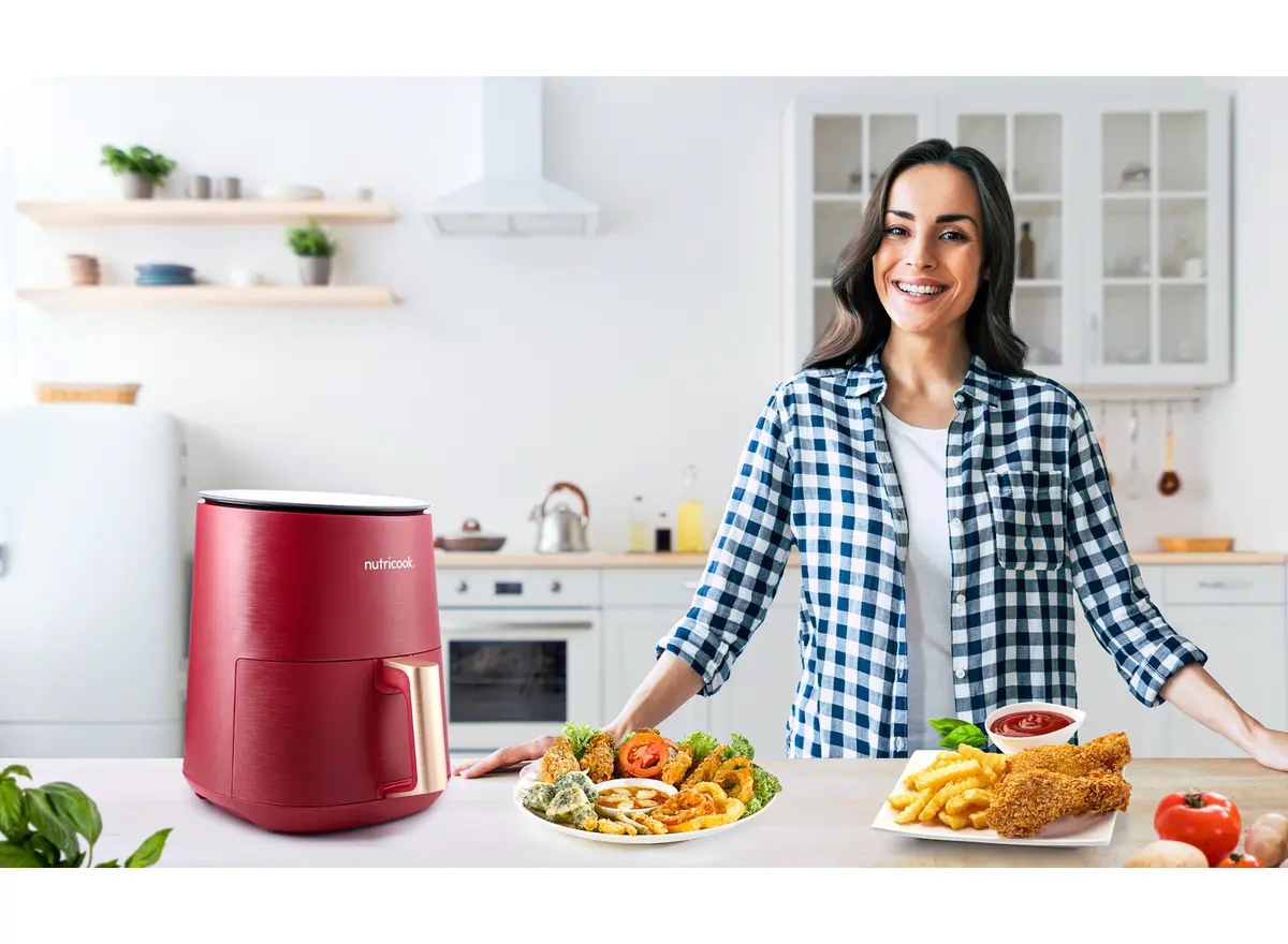 Nutricook Air Fryer Mini 8 Preset Programs with Built-in Preheat Function,  3 L, 1500 W, Black, NC-AF103K Online at Best Price, Health Fryers