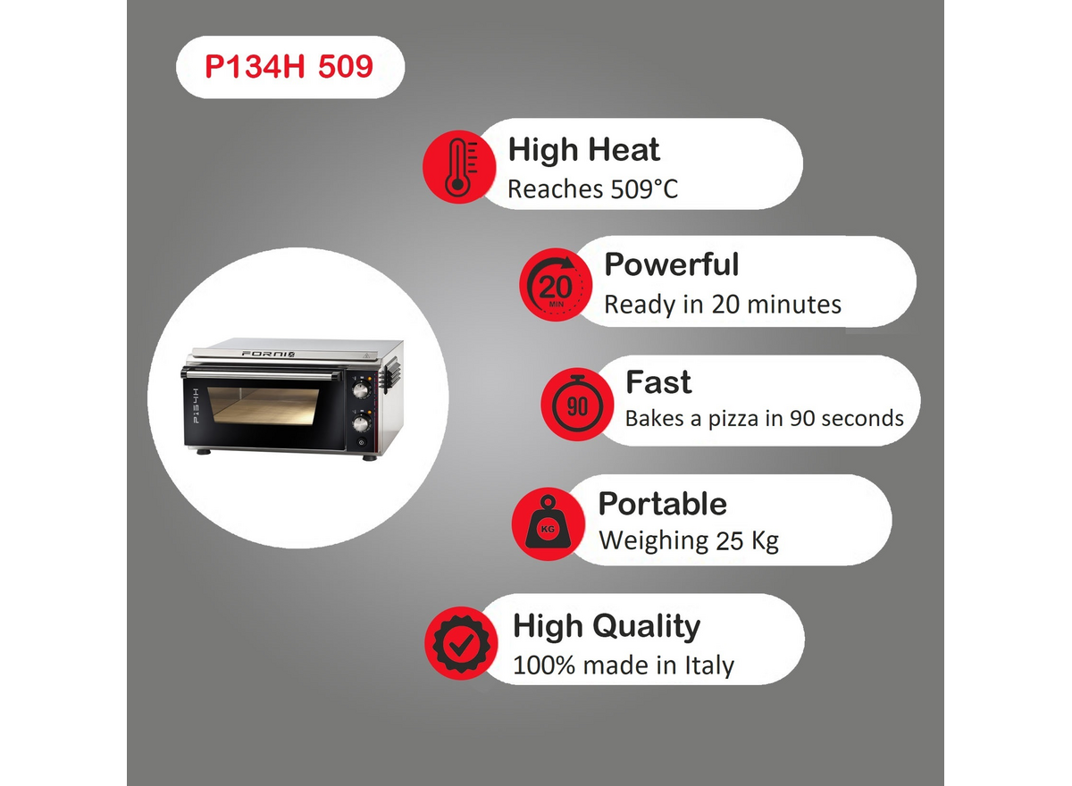 NEW EFFEUNO P134HA 509 °C ELECTRIC PIZZA OVEN WITH HIGH CHAMBER – La Pizza  Hub